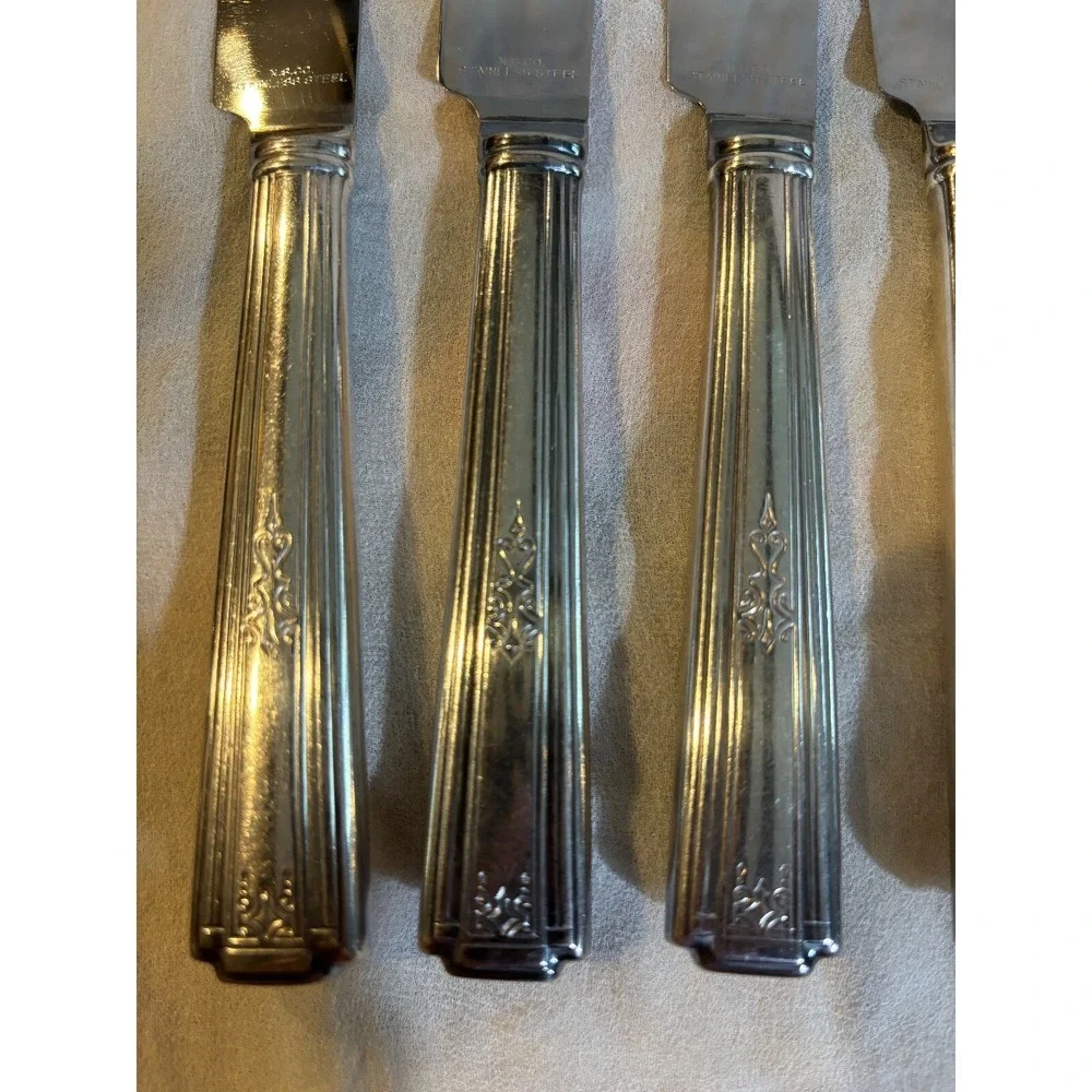 New‎ French Hollow Knife Lady Grace 1933 by National Silver Company Lot of 6